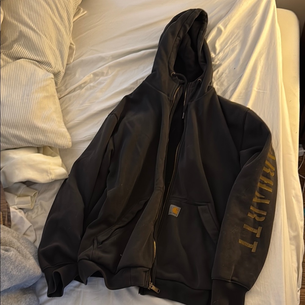 Carhartt Black Hoodie with Gold Logo